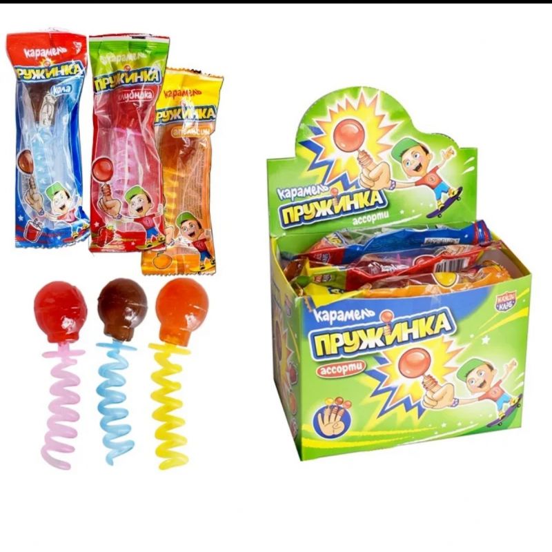 Карамель "Пружинка" ассорти 12гр*30шт*12 блоков.