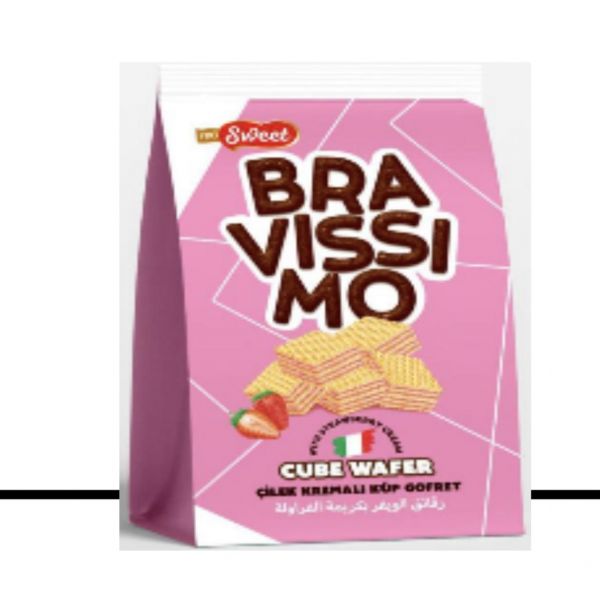 ВАФЛИ С КЛУБНИЧНЫМ КРЕМОМ "PROSWEET BRAVISIMO CUBE"