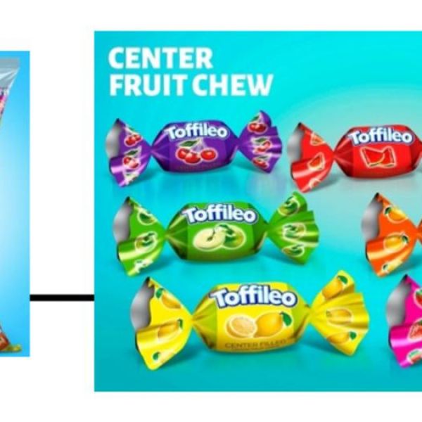 Жевательные конфеты с начинкой Toffileo